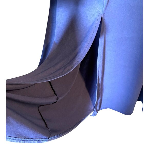 Navy Blue Sleeveless Cotton Maxi Dress Wrap Empire Waist Size 4XL Stretchy Comfy - Picture 3 of 7